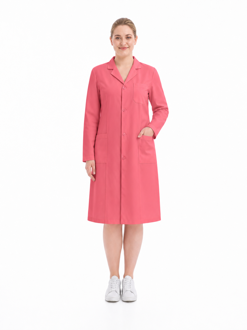 Women's Altair Classic Long Sleeve Lab Coat - Therma Watermelon Red