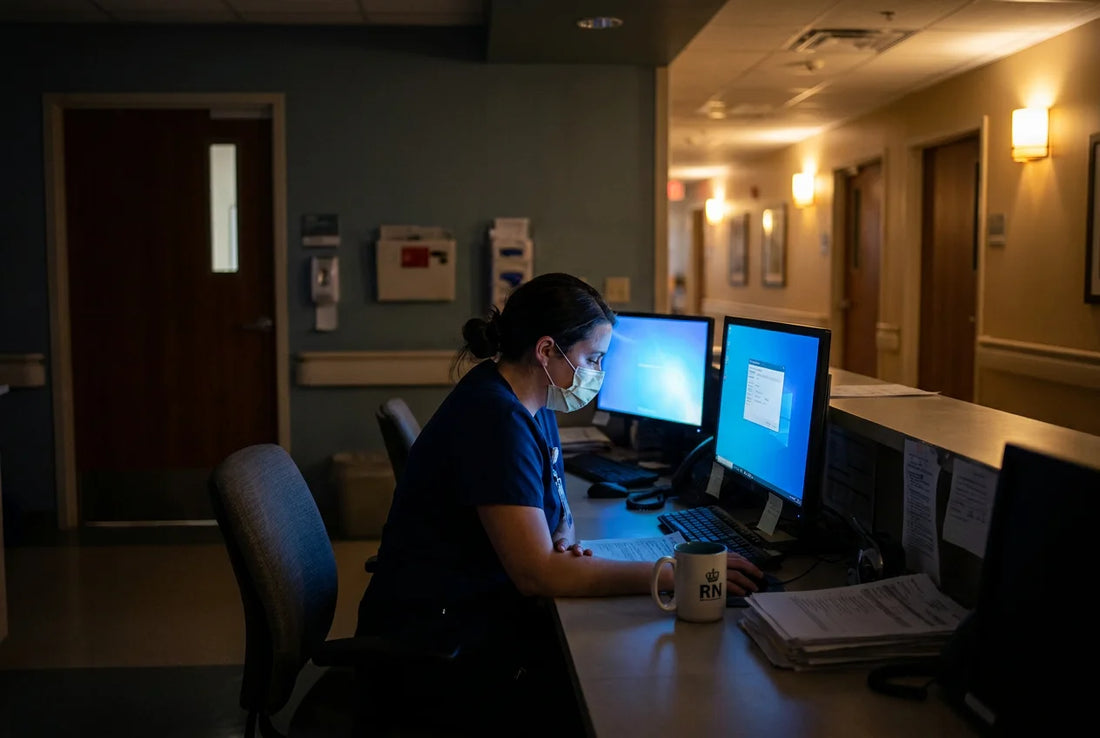 Nurse working alone at night shift station