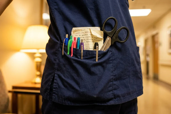 Scrub pocket filled with tools