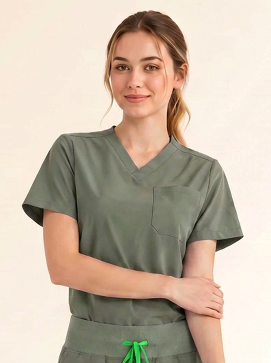 Women Cura Basic Scrub Top