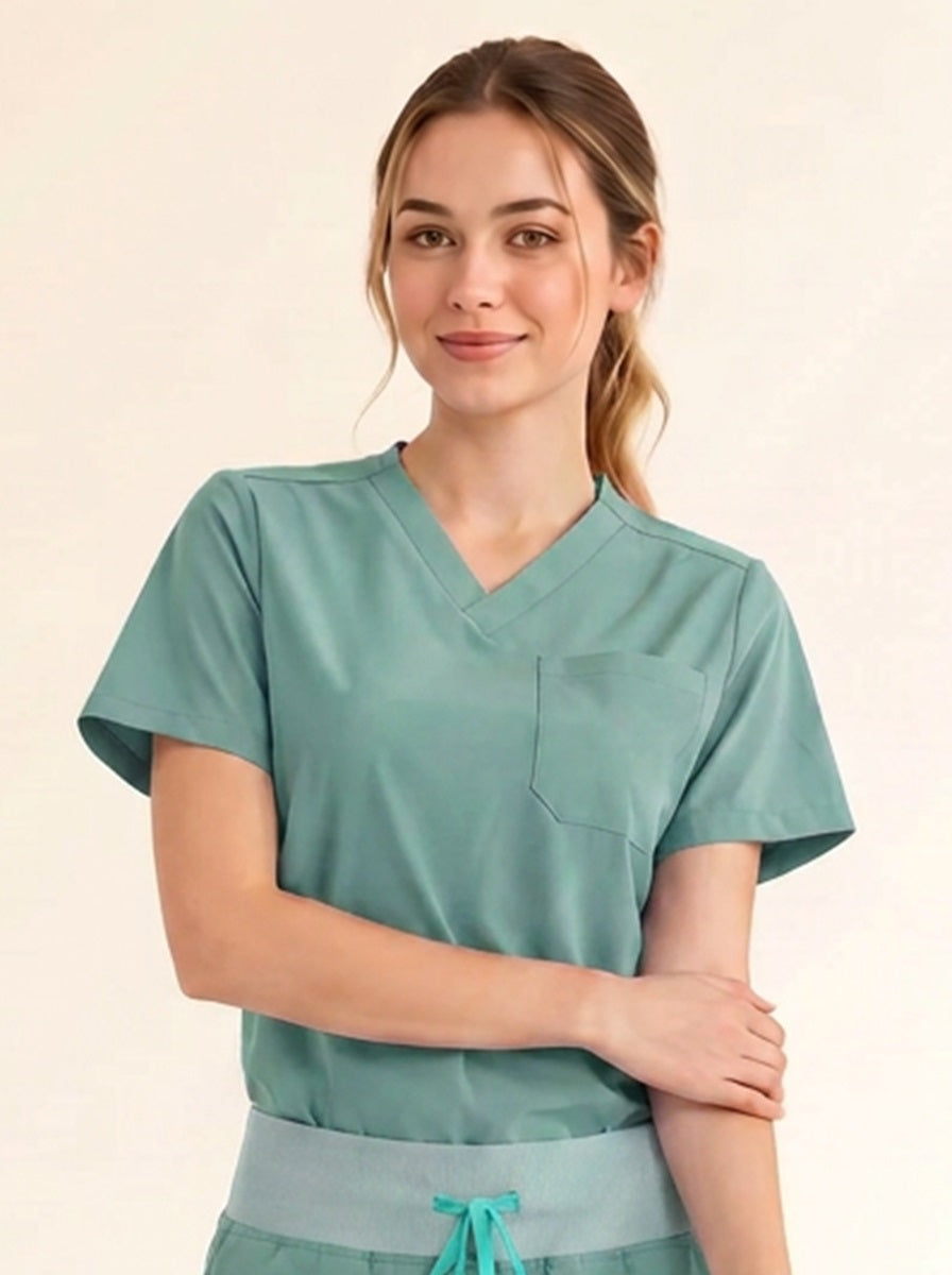 Women Cura Basic Scrub Top