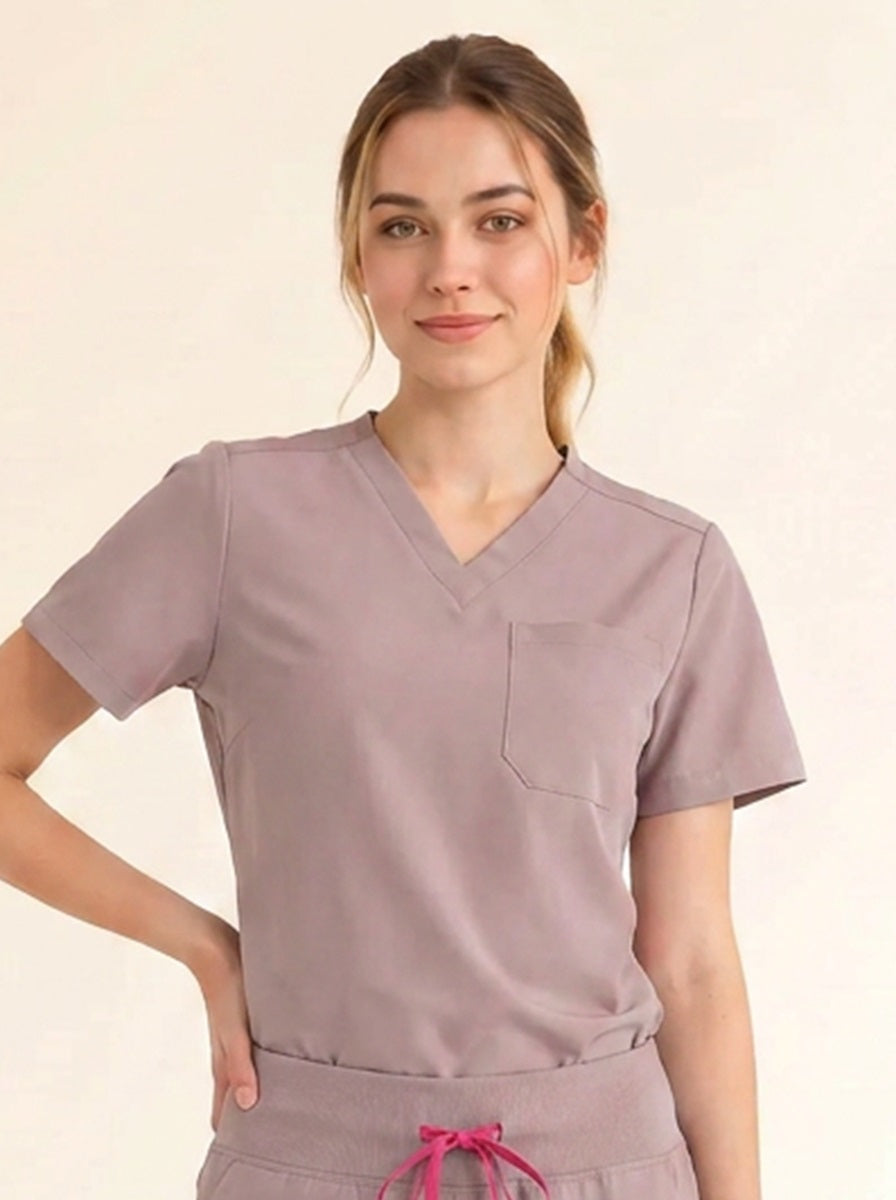 Women Cura Basic Scrub Top