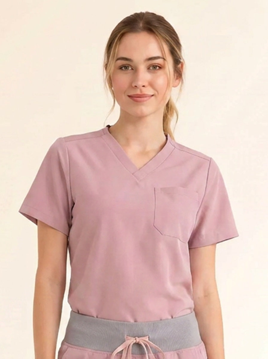 Women Cura Basic Scrub Top