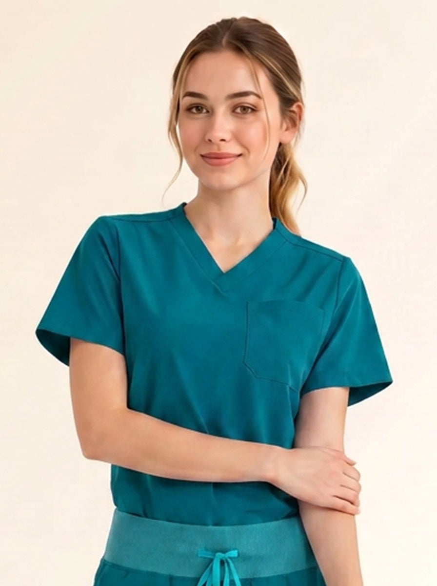 Women Cura Basic Scrub Top