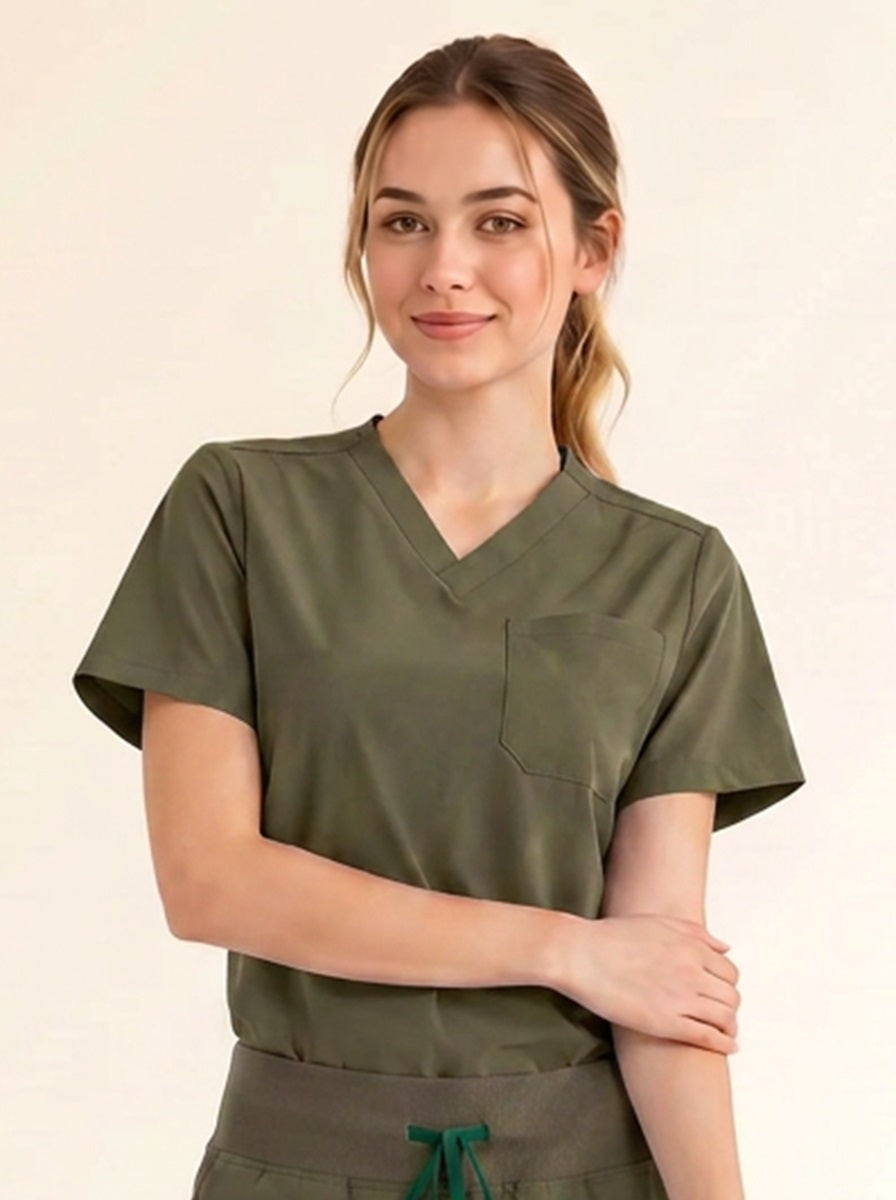 Women Cura Basic Scrub Top
