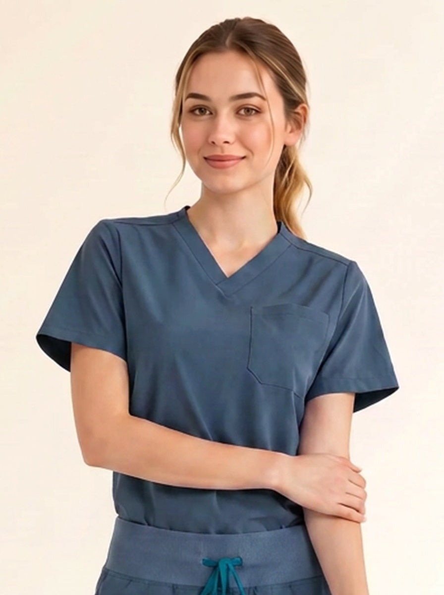 Women Cura Basic Scrub Top
