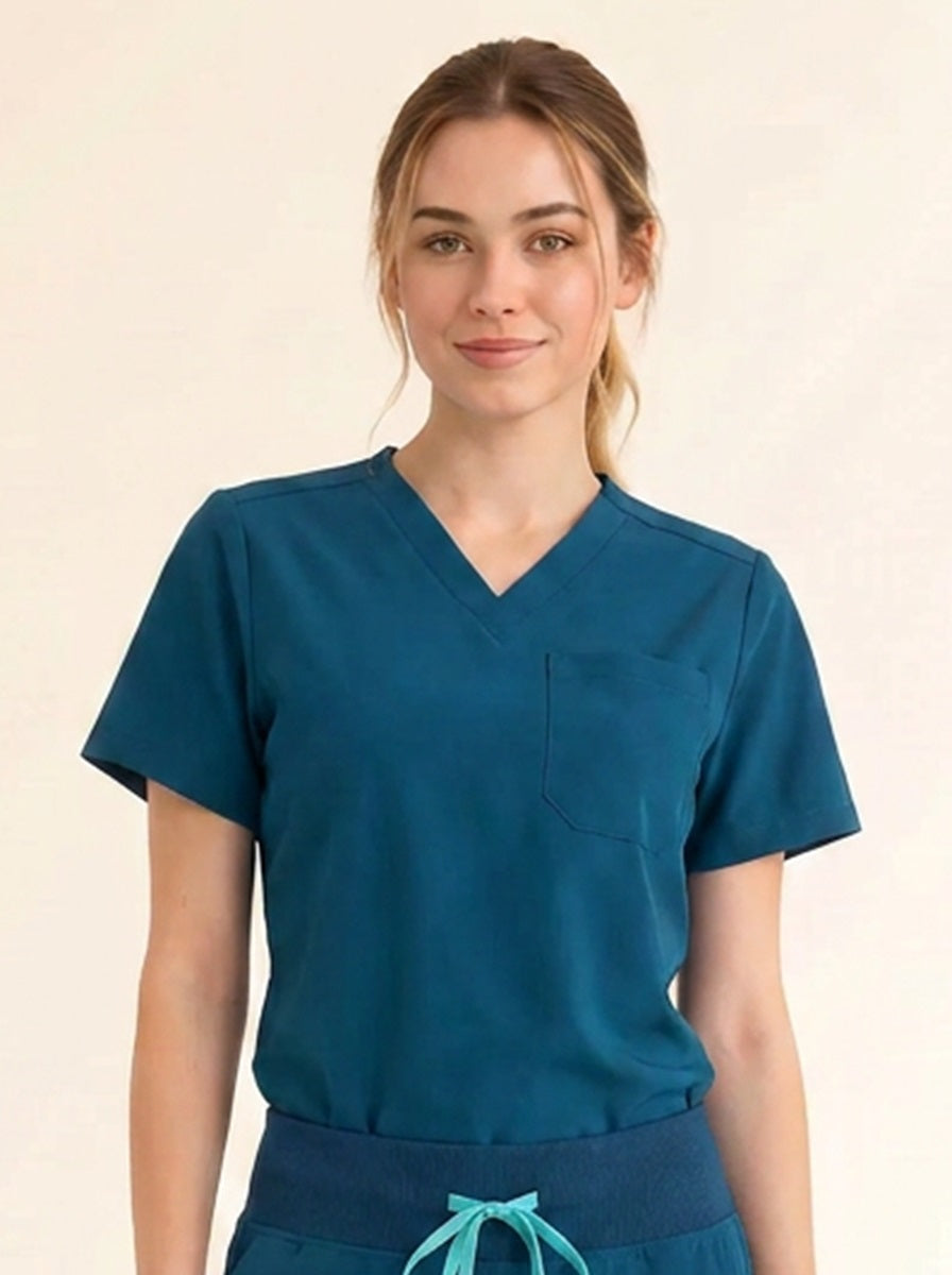 Women Cura Basic Scrub Top