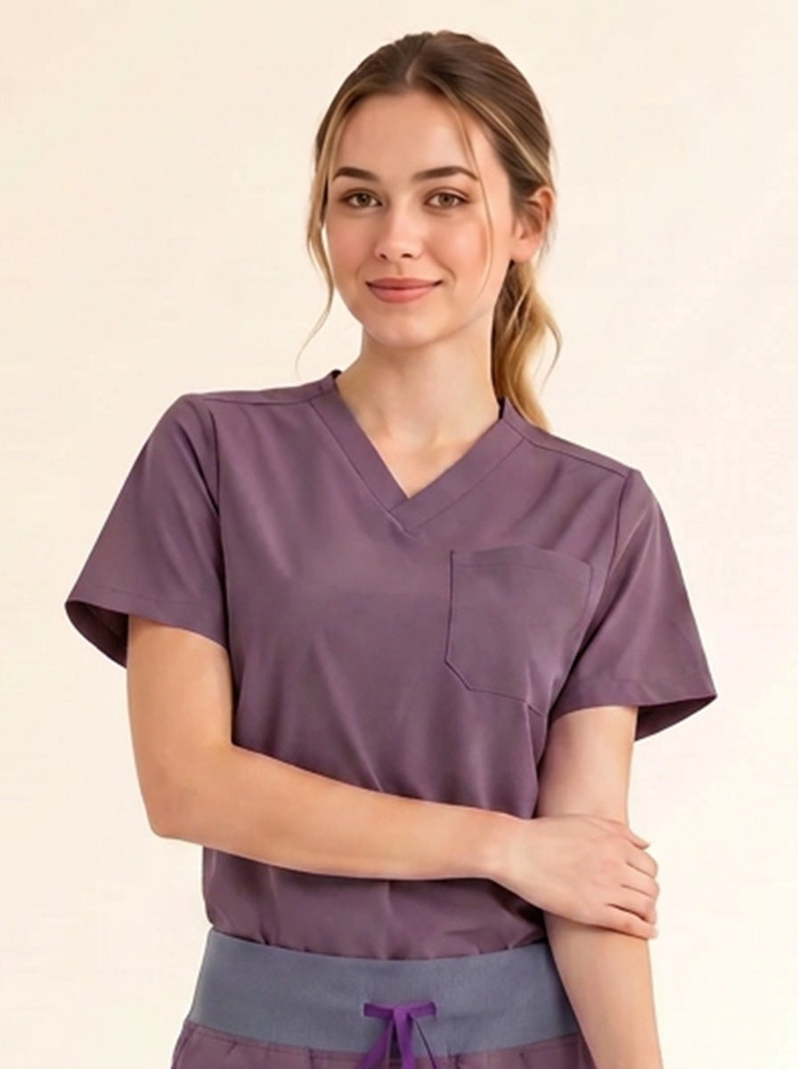 Women Cura Basic Scrub Top