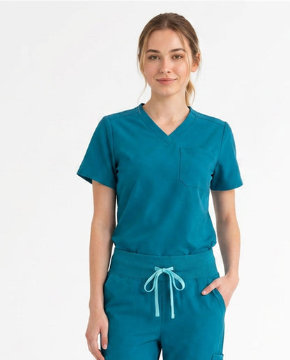 Women Cura Basic Scrub Top