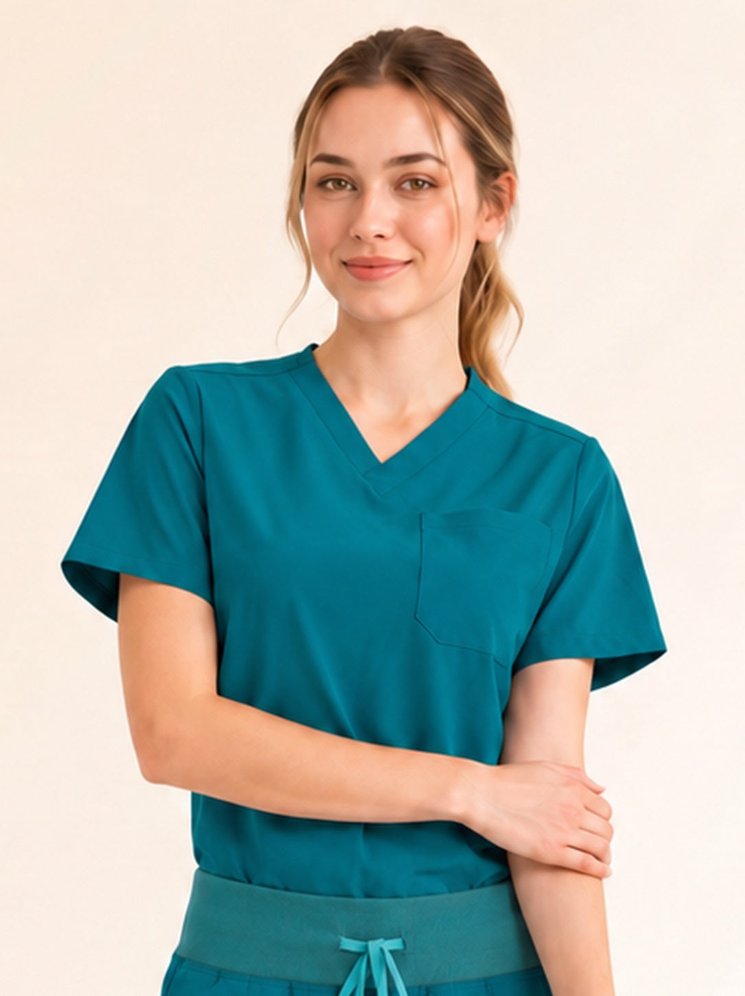 Women Cura Basic Scrub Top