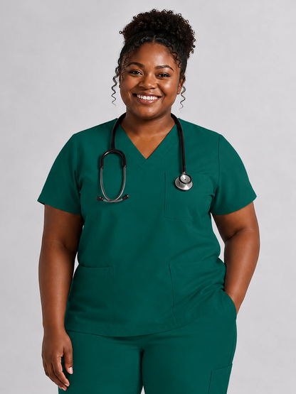 Women's Cura Triple Pocket Scrub Top