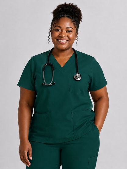 Women's Cura Triple Pocket Scrub Top