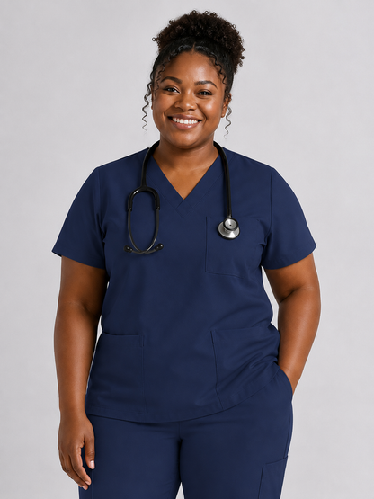 Women's Cura Triple Pocket Scrub Top