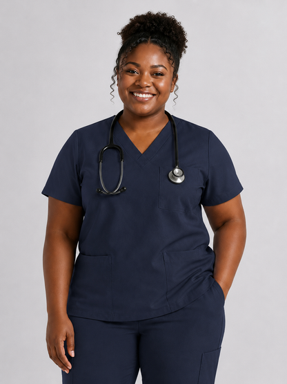 Women's Cura Triple Pocket Scrub Top
