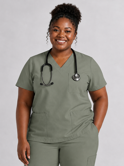 Women's Cura Triple Pocket Scrub Top