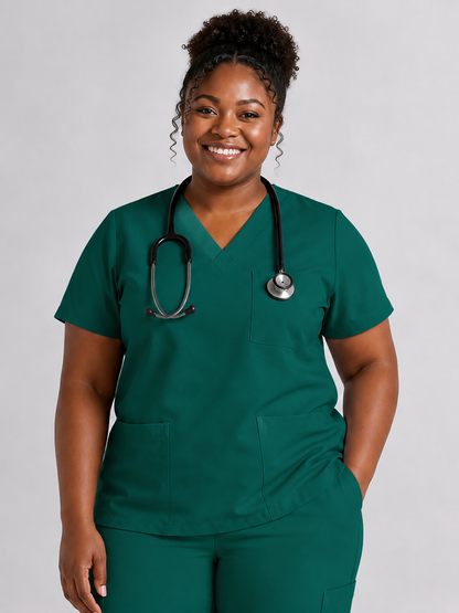 Women's Cura Triple Pocket Scrub Top