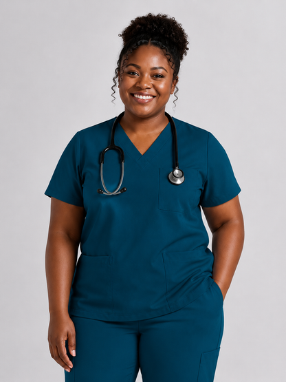 Women's Cura Triple Pocket Scrub Top