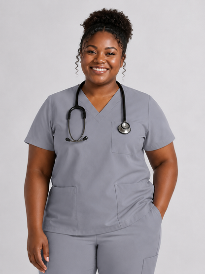 Women's Cura Triple Pocket Scrub Top