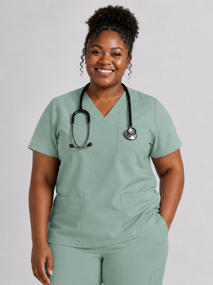 Women's Cura Triple Pocket Scrub Top