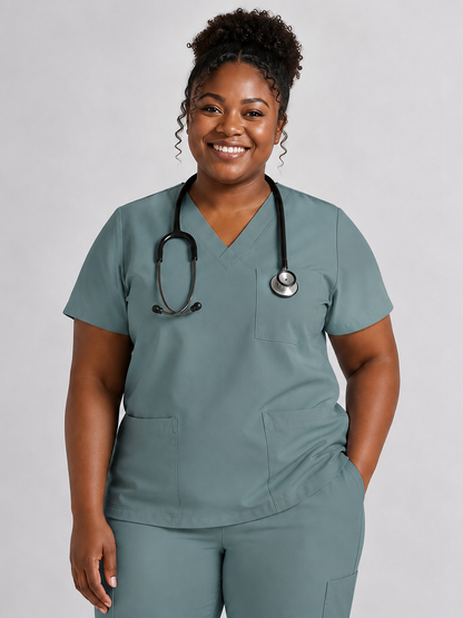 Women's Cura Triple Pocket Scrub Top