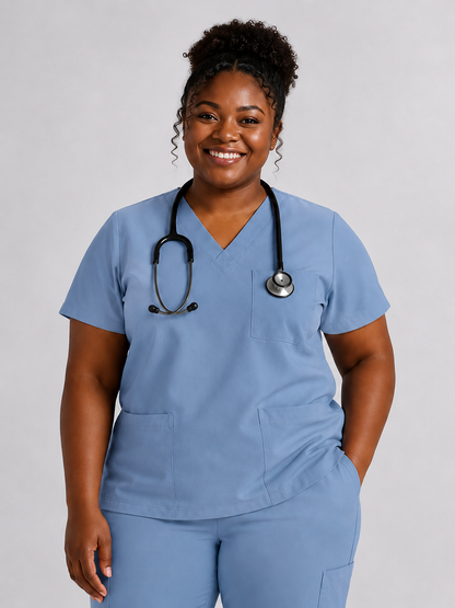Women's Cura Triple Pocket Scrub Top