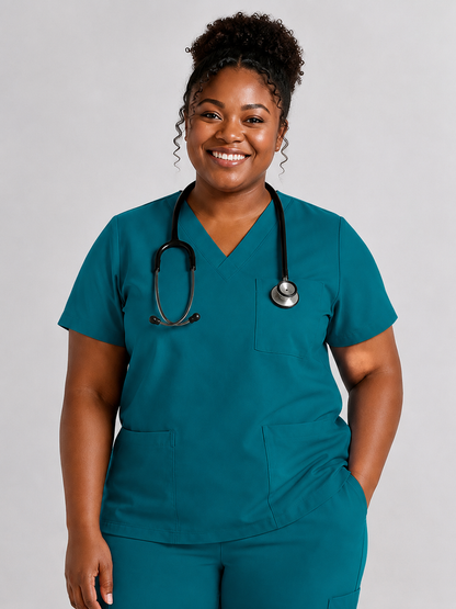 Women's Cura Triple Pocket Scrub Top