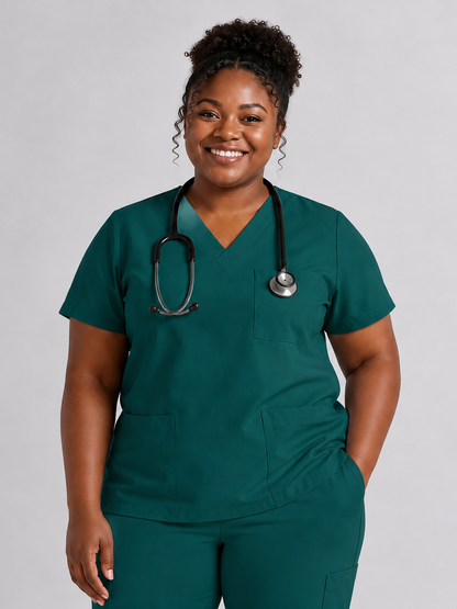 Women's Cura Triple Pocket Scrub Top