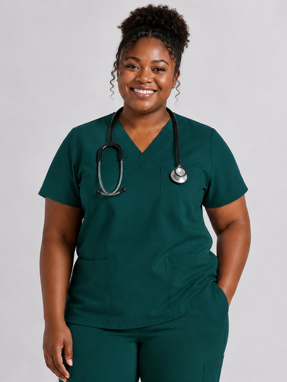 Women's Cura Triple Pocket Scrub Top