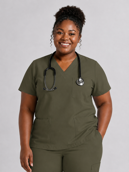 Women's Cura Triple Pocket Scrub Top