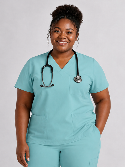 Women's Cura Triple Pocket Scrub Top