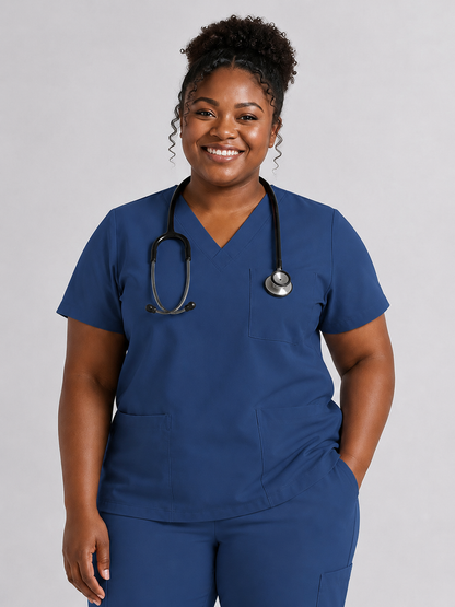 Women's Cura Triple Pocket Scrub Top