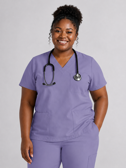 Women's Cura Triple Pocket Scrub Top