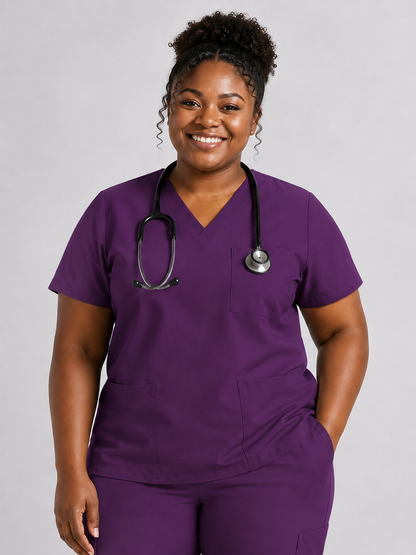 Women's Cura Triple Pocket Scrub Top
