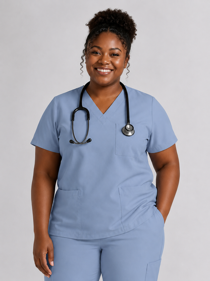 Women's Cura Triple Pocket Scrub Top