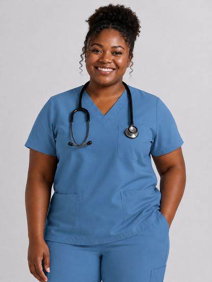 Women's Cura Triple Pocket Scrub Top