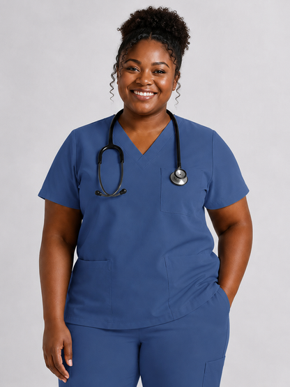 Women's Cura Triple Pocket Scrub Top
