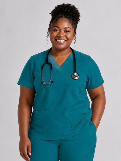 Women's Cura Triple Pocket Scrub Top