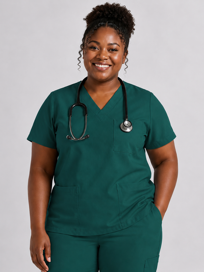 Women's Cura Triple Pocket Scrub Top