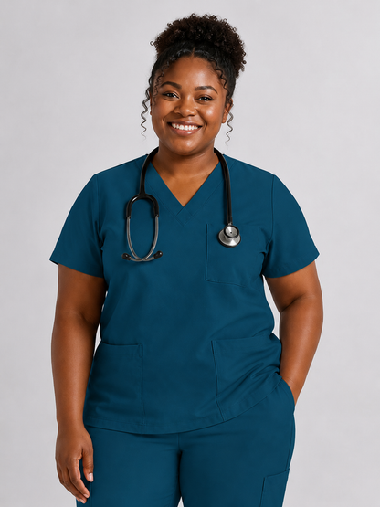 Women's Cura Triple Pocket Scrub Top