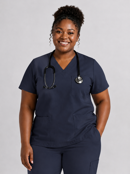 Women's Cura Triple Pocket Scrub Top