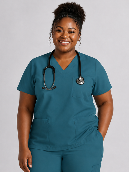 Women's Cura Triple Pocket Scrub Top