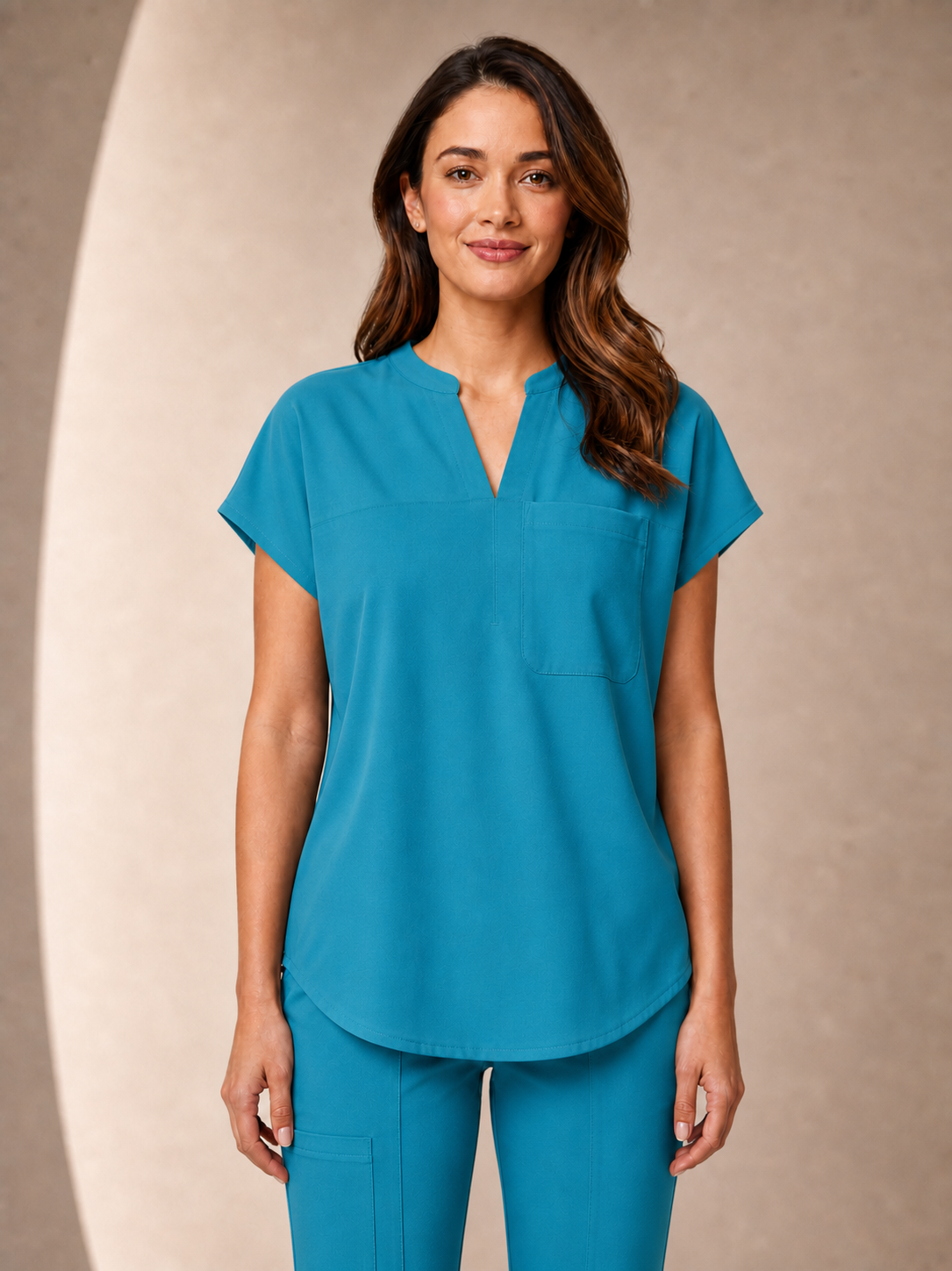 Women's Aegis Diamond Neckline Scrub Top - Air FlexSky Blue