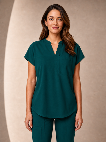 Women's Aegis Diamond Neckline Scrub Top - Air FlexDark Green