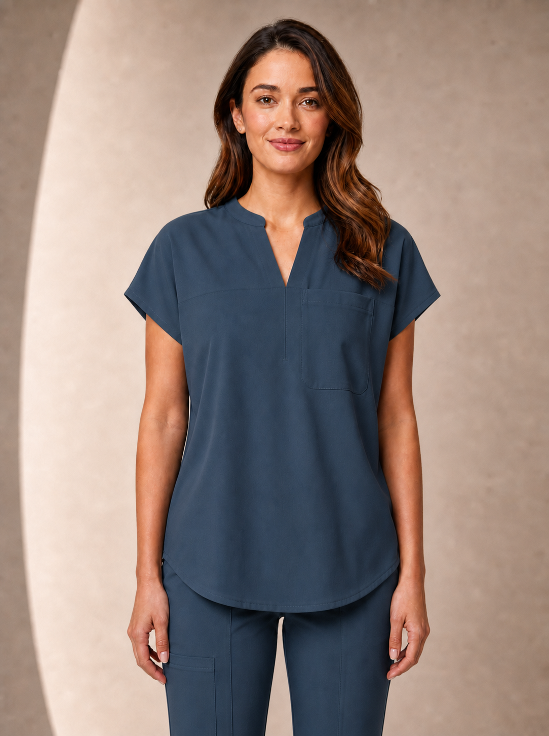Women's Aegis Diamond Neckline Scrub Top - Air FlexIndigo Blue