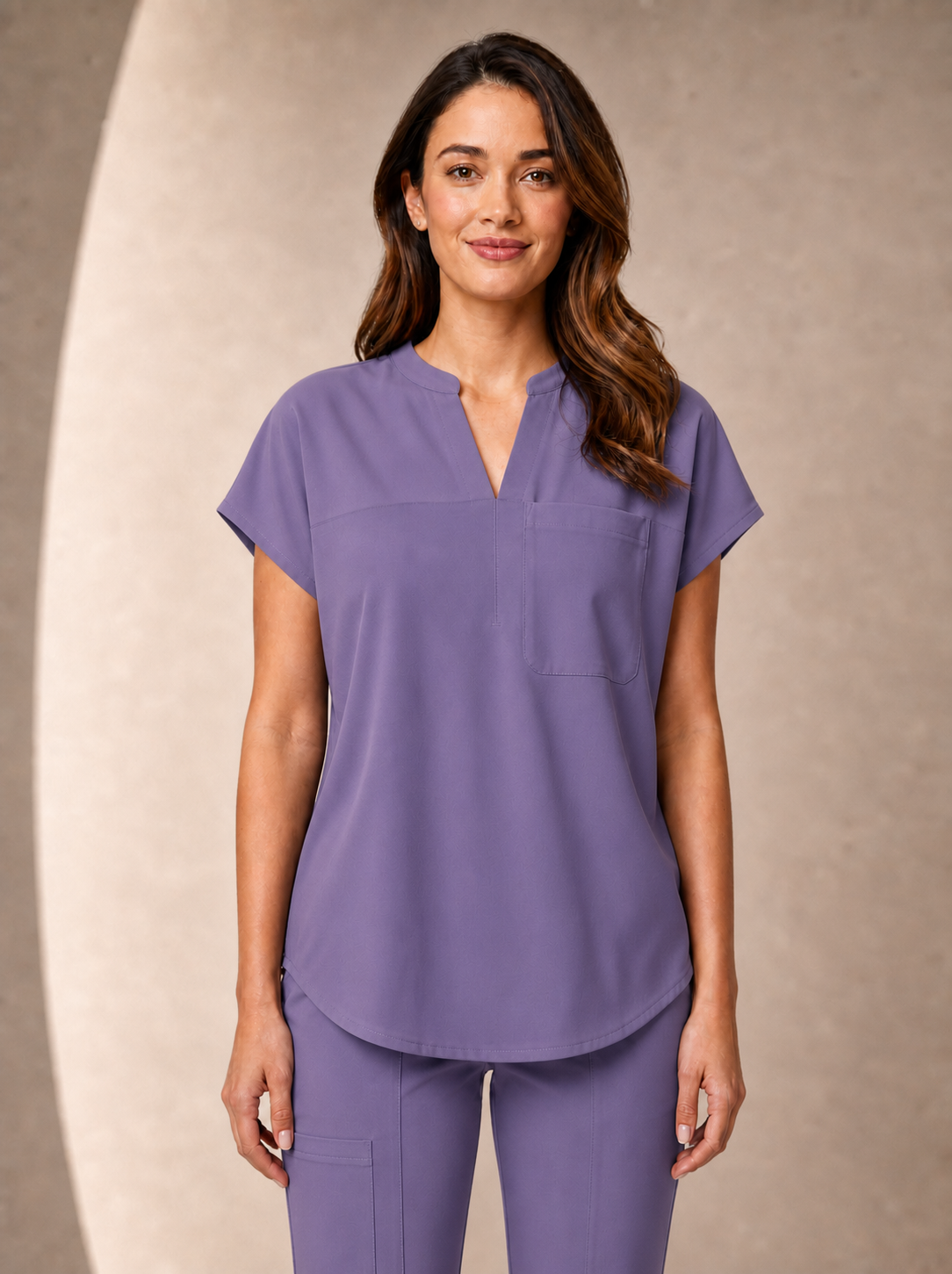 Women's Aegis Diamond Neckline Scrub Top - Air FlexLilac