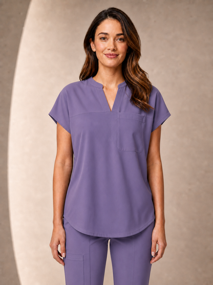 Women's Aegis Diamond Neckline Scrub Top - Air FlexLilac