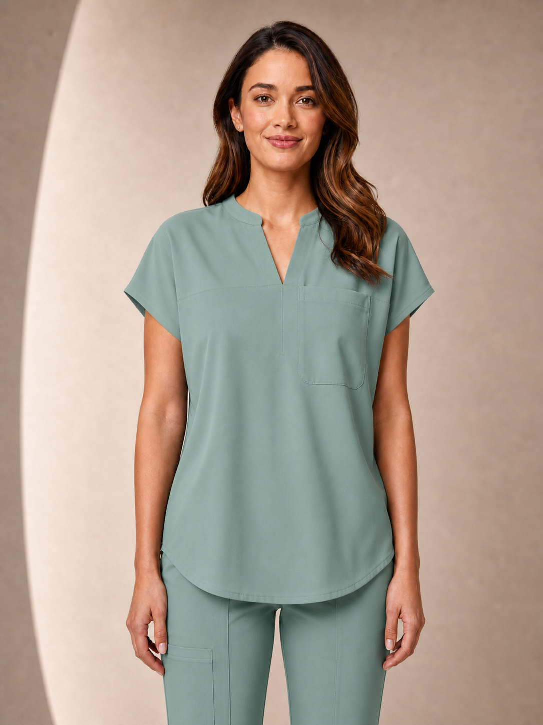 Women's Aegis Diamond Neckline Scrub Top - Air FlexLotus Green