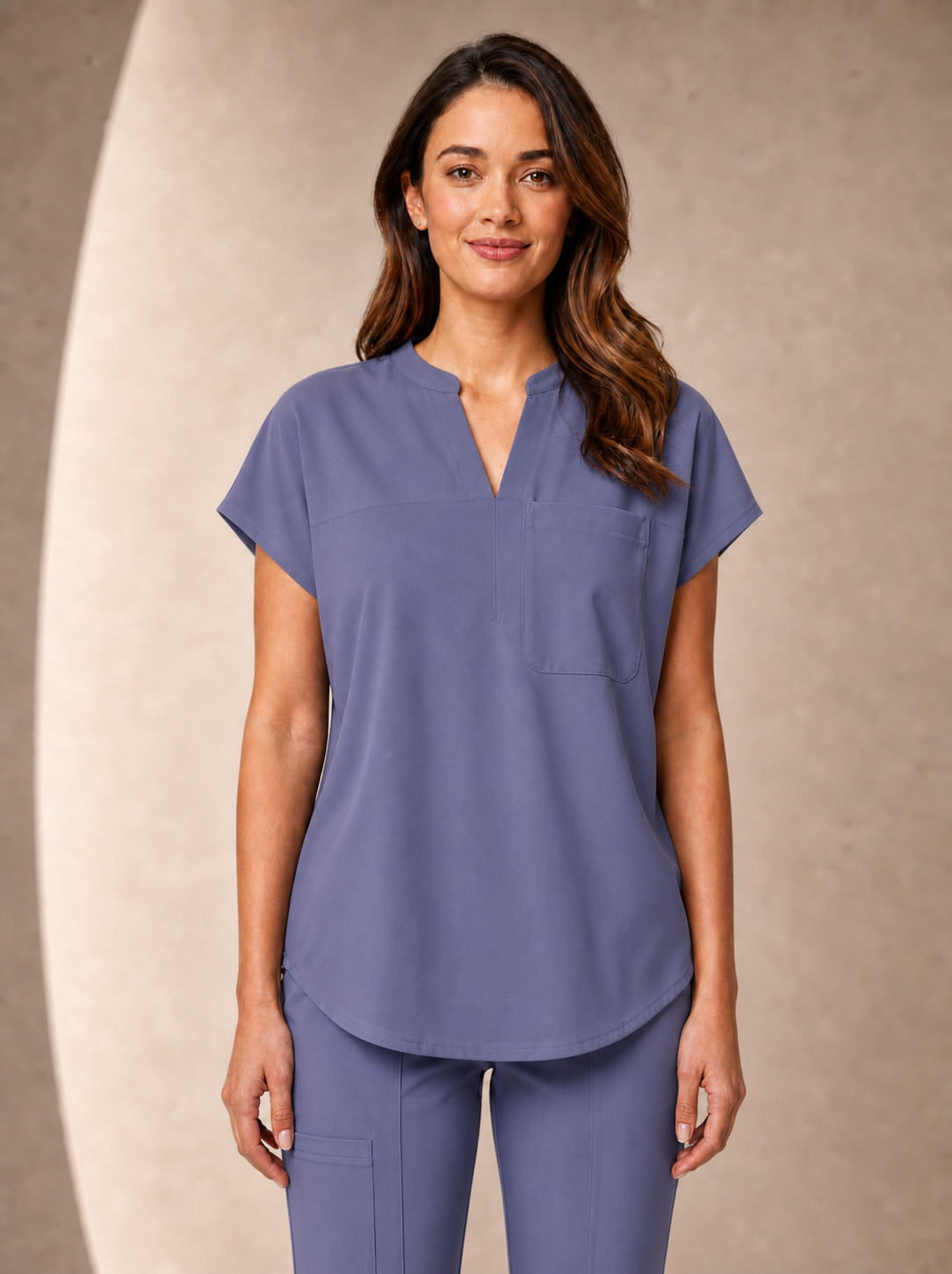 Women's Aegis Diamond Neckline Scrub Top - Air FlexQuartz Purple