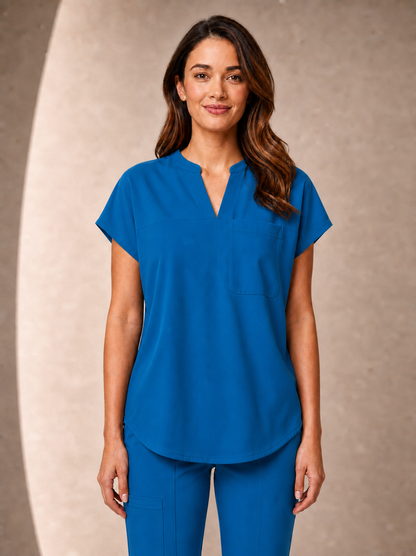 Women's Aegis Diamond Neckline Scrub Top - Air Flex Heavy Sky Blue