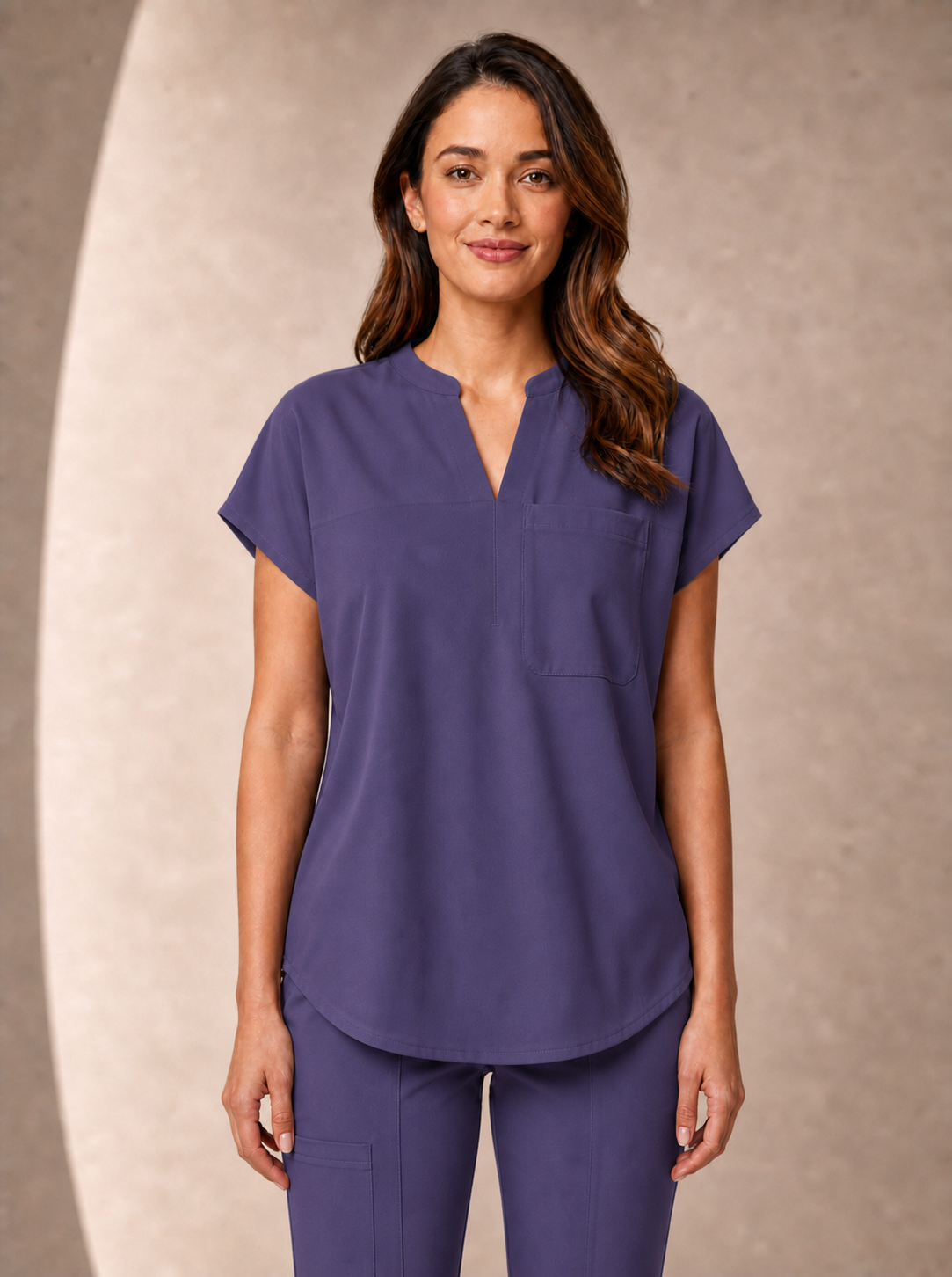 Women's Aegis Diamond Neckline Scrub Top - Air Flex Heavy Violet